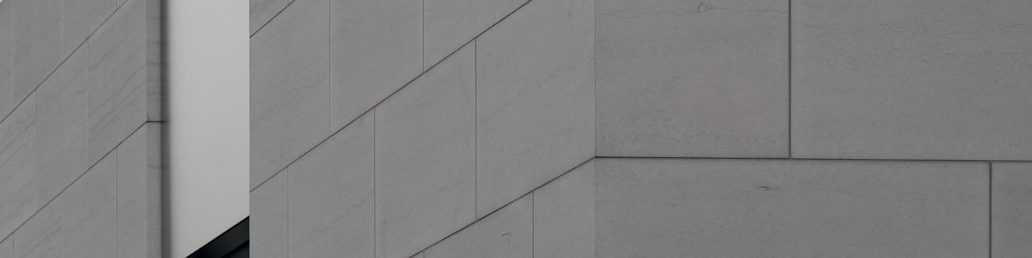 Stone facade of a contemporary building