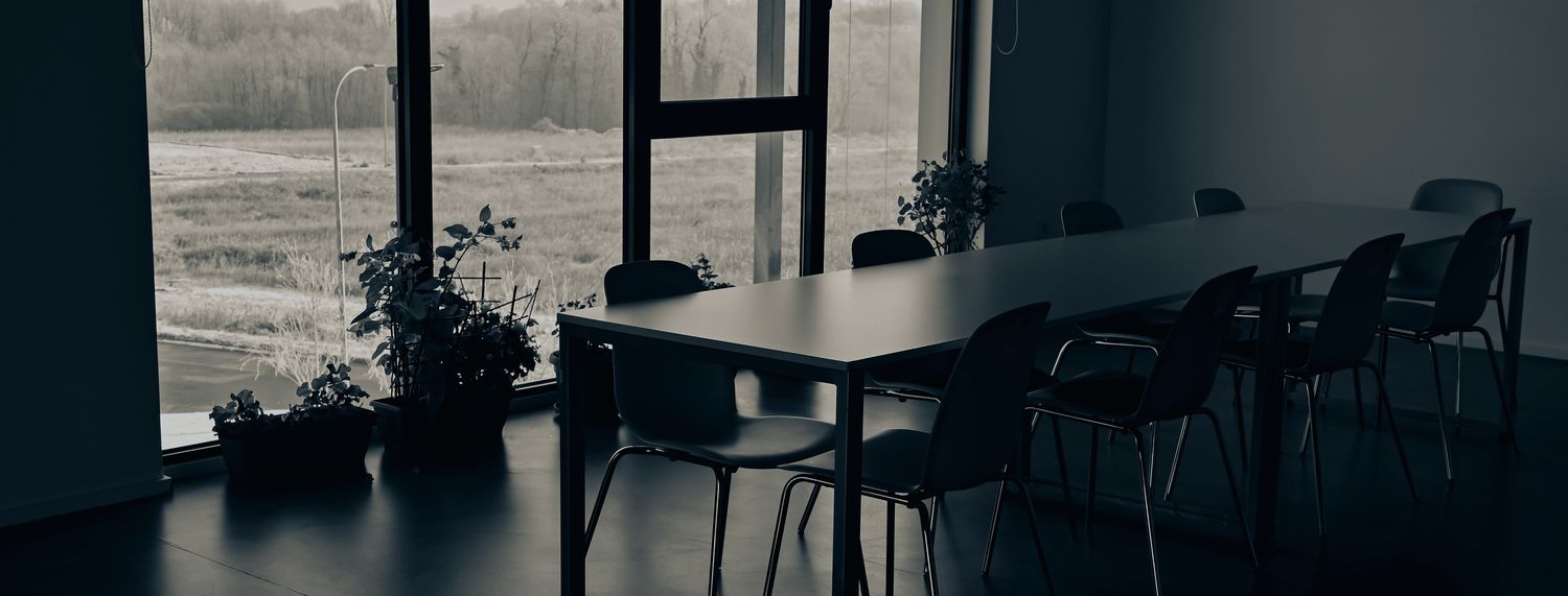 Meeting room with a long table