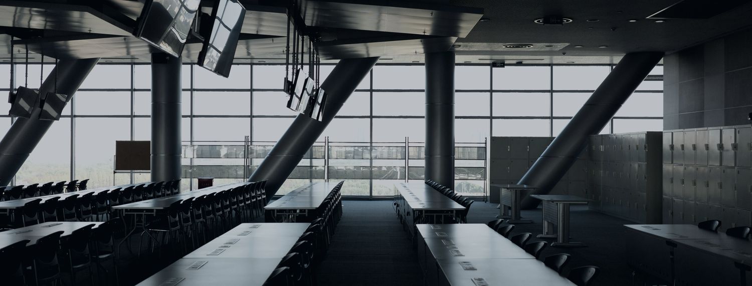 Empty seminar room prepared for a session